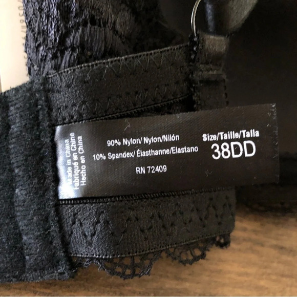 NWT Rene Rofe Size 38DD Black Lace Underwire Bra Soft Lightly Padded B27071XH2 - Picture 5 of 5